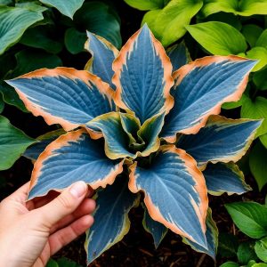 Хоста Океан Вью купить по цене от 960р. в интернет-магазине «Посадика» с доставкой почтой в в Дюртюлие и по всей России – [изображение №1].